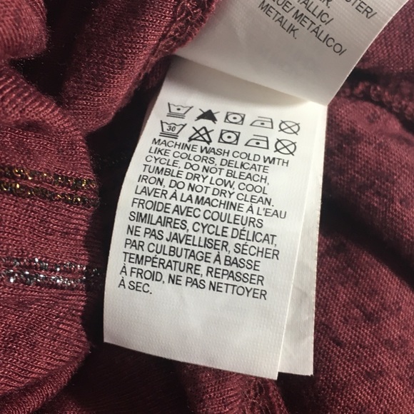 EUC Lucky Brand Burgundy 3/4 Sleeve Length Top - Picture 7 of 7